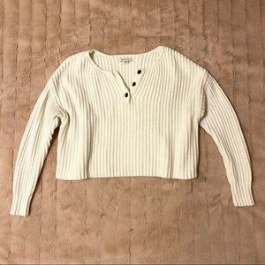 American Eagle Cream Cropped Sweater